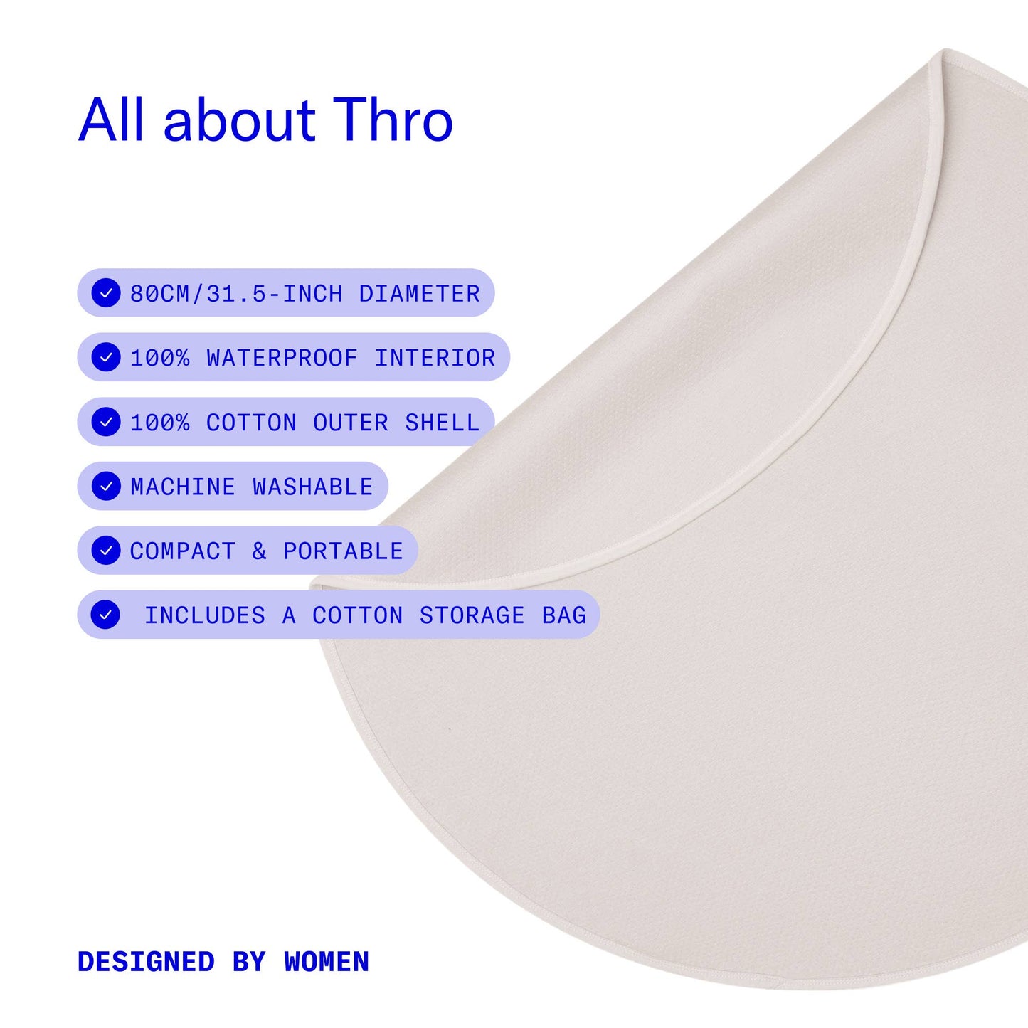 Thro Waterproof Play Blanket – Oat (Travel + Protection)